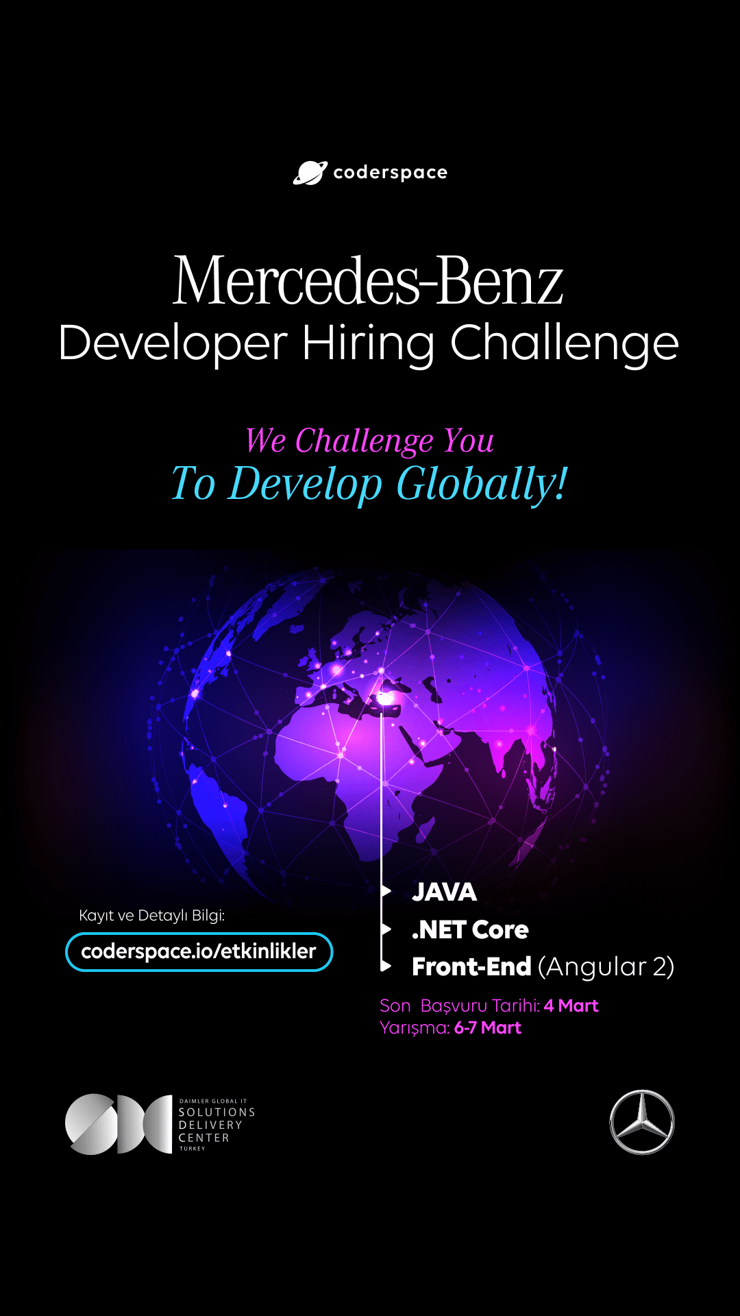 Mercedes-Benz Developer Hiring Challenge Yarışma Afişi